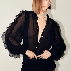 Mango Textured Ruffled Blouse -Mango popular store mango 1914 9117336 3