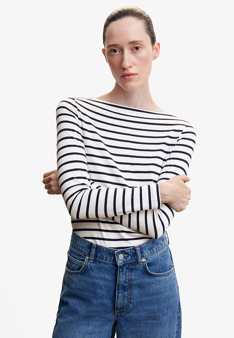 Mango Cotton Boat Neck T-Shirt 3 Mango Cotton Boat Neck T-Shirt