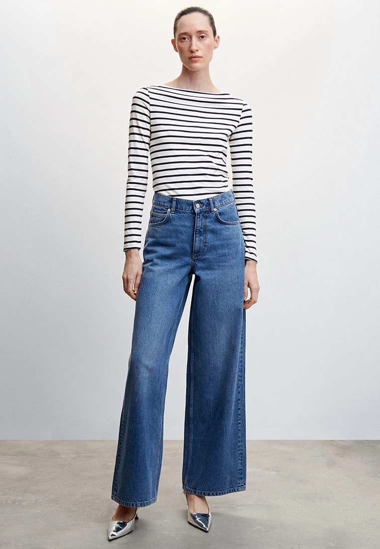 Mango Cotton Boat Neck T-Shirt 7 Mango Cotton Boat Neck T-Shirt - Image 5