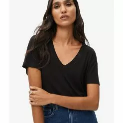Mango V-Neck Flowy T-Shirt