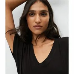 Mango V-Neck Flowy T-Shirt -Mango popular store mango 2095 8706816 4