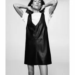 Mango Faux-Leather Pinafore Dress -Mango popular store mango 2377 1605626 3