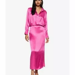 Mango Satin Shirt Dress