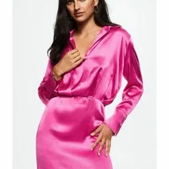 Mango Satin Shirt Dress -Mango popular store mango 2856 4958126 3
