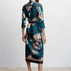 Mango Floral Print Kimono Dress -Mango popular store mango 2895 1752636 2