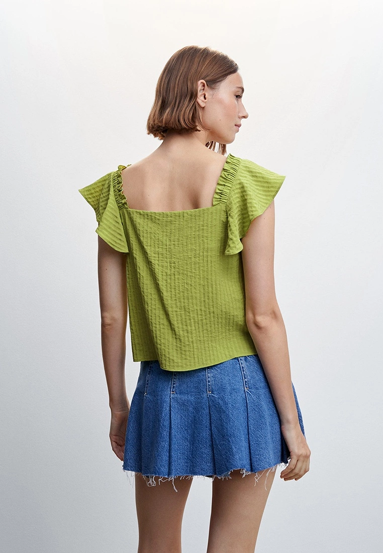 Mango Stripe Texture Blouse 4 Mango Stripe Texture Blouse - Image 2