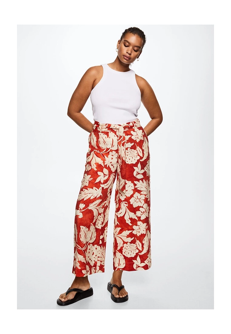 Mango Flowy Printed Trousers 4 Mango Flowy Printed Trousers - Image 2
