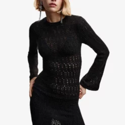 Mango Knit Openwork Sweater Dress