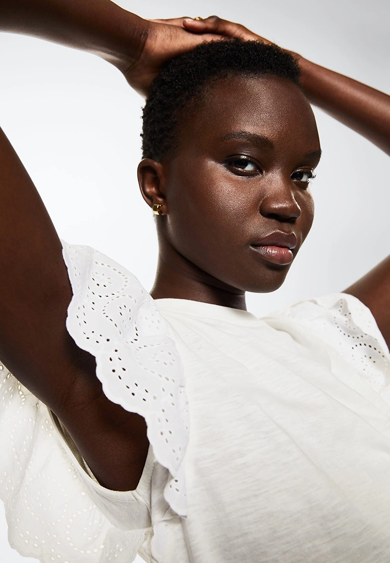 Mango Cotton T-Shirt With Openwork Detail 5 Mango Cotton T-Shirt With Openwork Detail - Image 3