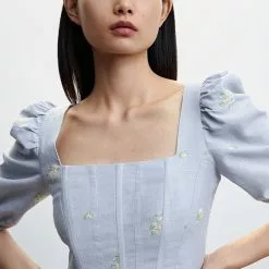 Mango Floral Embroidered Blouse -Mango popular store mango 2981 3862636 3