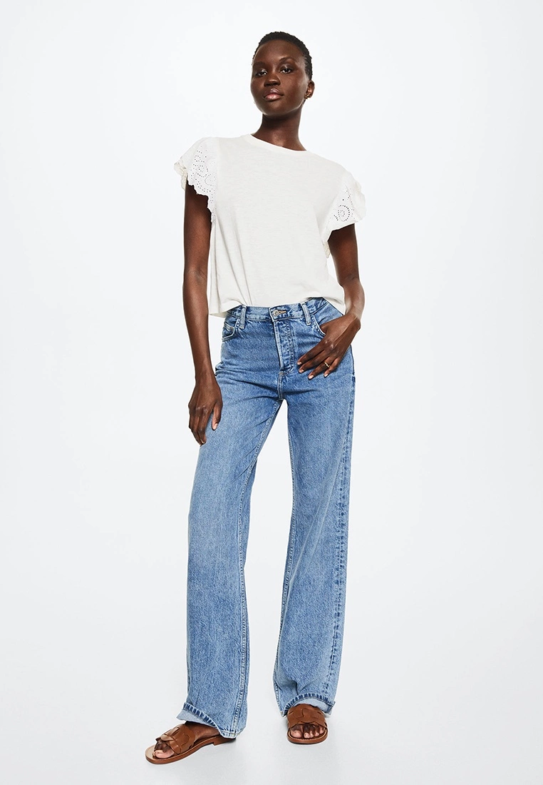 Mango Cotton T-Shirt With Openwork Detail 8 Mango Cotton T-Shirt With Openwork Detail - Image 6