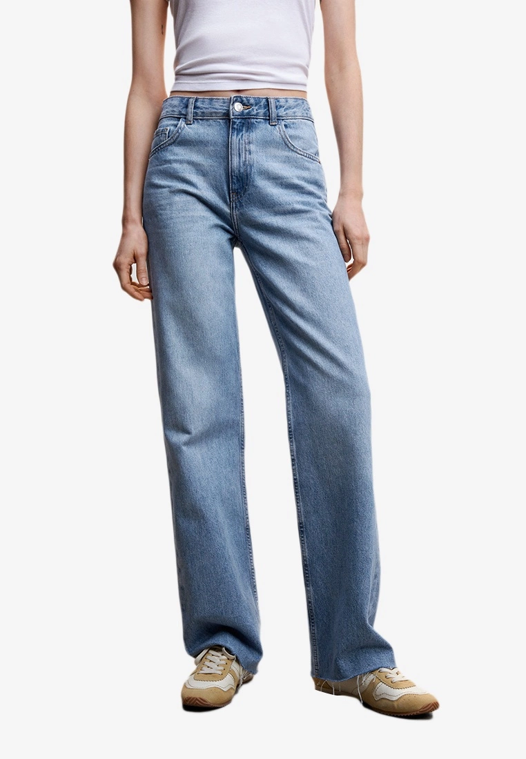 Mango Wide Leg Frayed Jeans 3 Mango Wide Leg Frayed Jeans