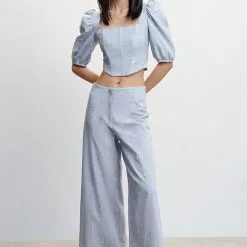 Mango Floral Embroidered Blouse -Mango popular store mango 2982 3862636 6