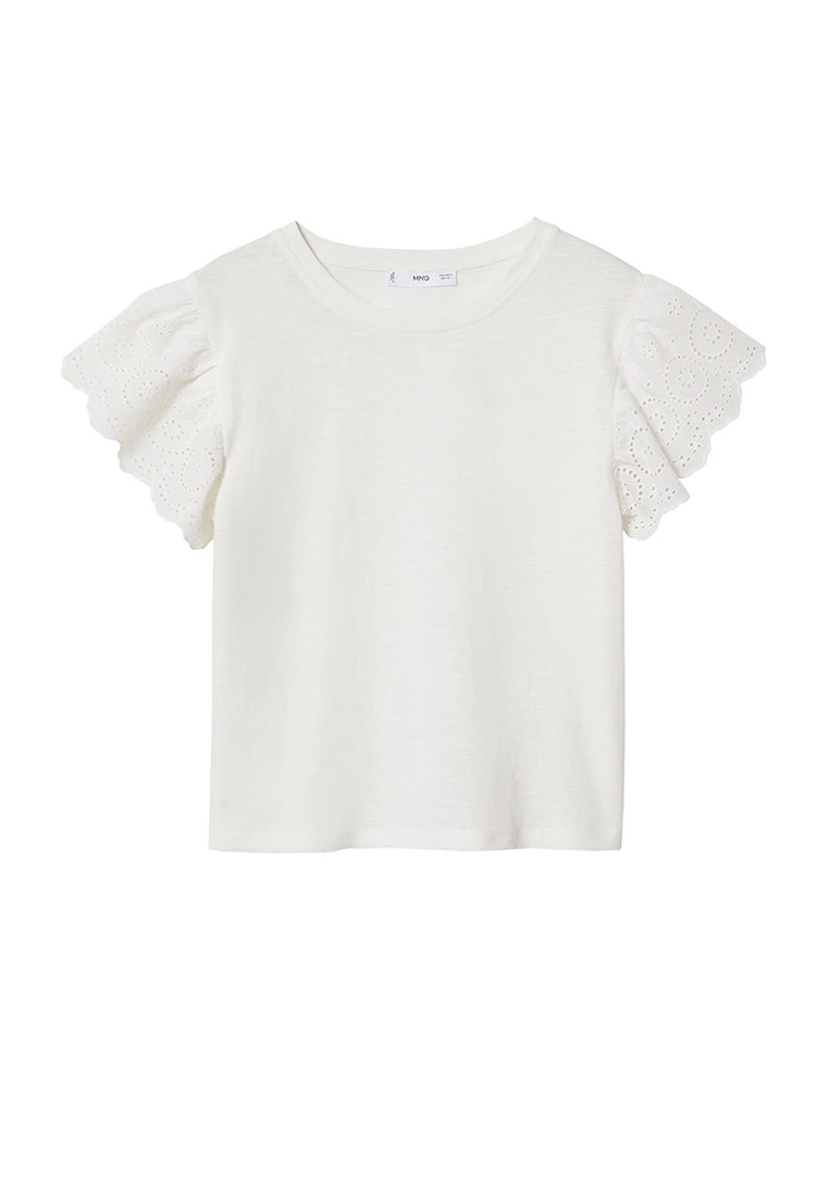 Mango Cotton T-Shirt With Openwork Detail 9 Mango Cotton T-Shirt With Openwork Detail - Image 7