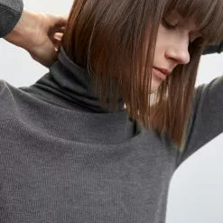 Mango Ribbed High Neck T-Shirt -Mango popular store mango 2984 7362636 3