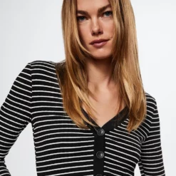 Mango Buttoned Ribbed Top -Mango popular store mango 2996 9070036 3