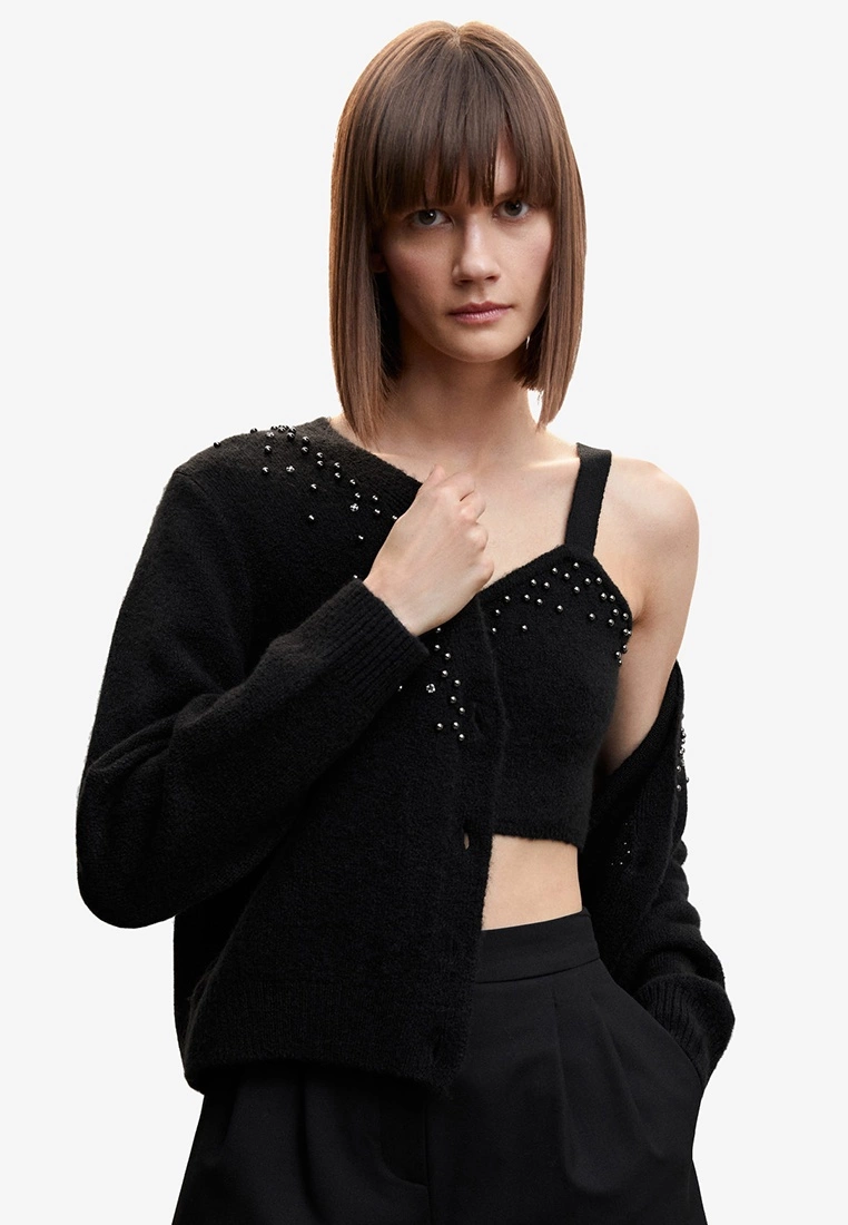 Mango Knitted Cardigan With Metallic Details 3 Mango Knitted Cardigan With Metallic Details