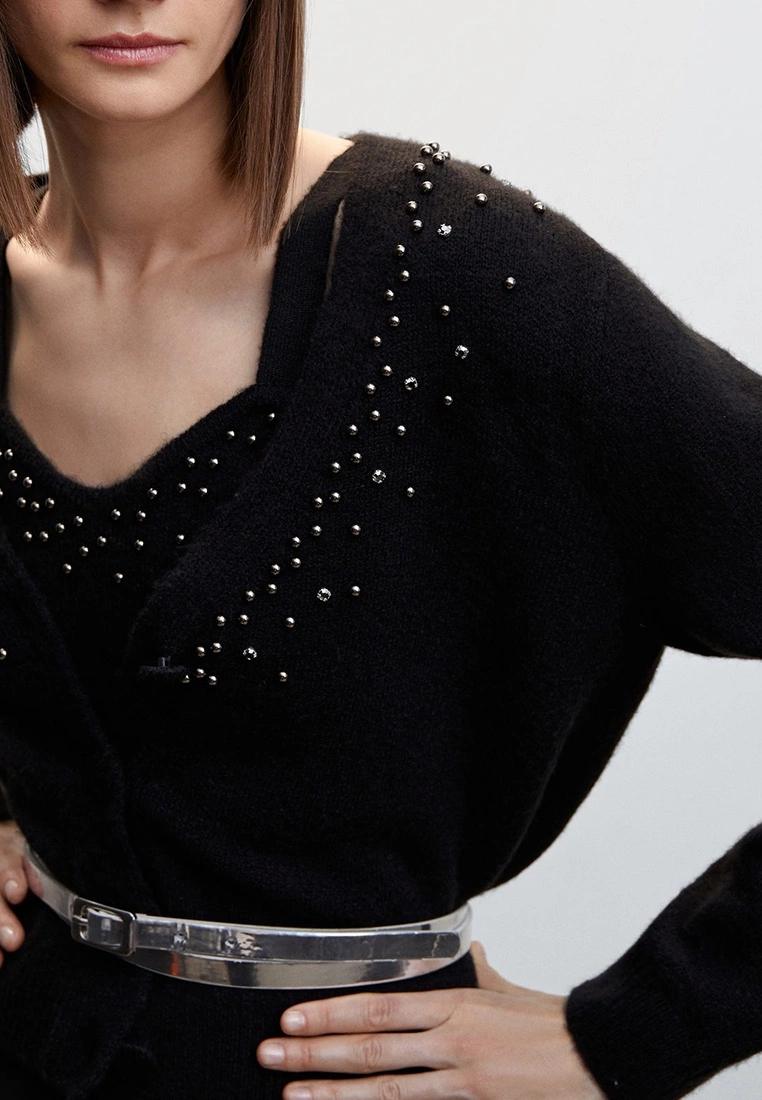 Mango Knitted Cardigan With Metallic Details 5 Mango Knitted Cardigan With Metallic Details - Image 3