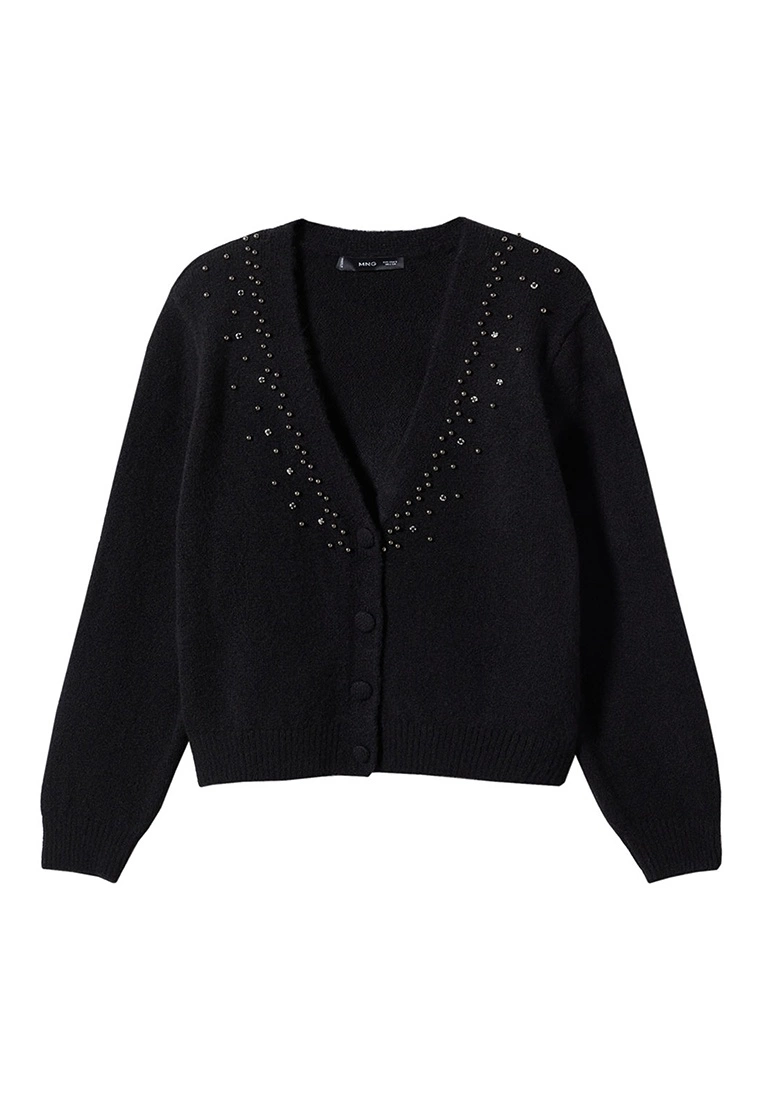 Mango Knitted Cardigan With Metallic Details 8 Mango Knitted Cardigan With Metallic Details - Image 6