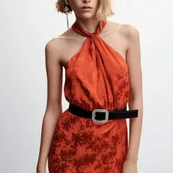 Mango Fringed Jacquard Dress -Mango popular store mango 3019 9462636 4