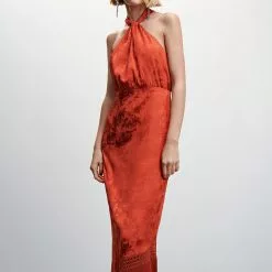 Mango Fringed Jacquard Dress -Mango popular store mango 3019 9462636 5