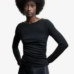 Mango Ruched Detail T-Shirt