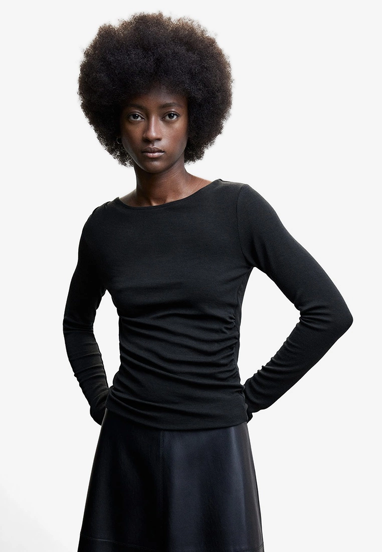 Mango Ruched Detail T-Shirt 3 Mango Ruched Detail T-Shirt