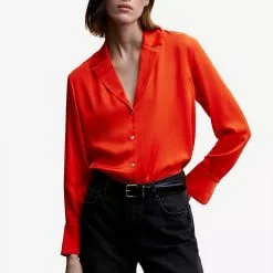 Mango Lapels Flowy Shirt