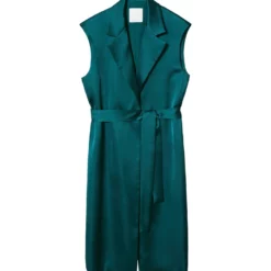 Mango Satin Waist Tie Waistcoat -Mango popular store mango 3029 6932636 7