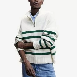 Mango Striped Knit Sweater