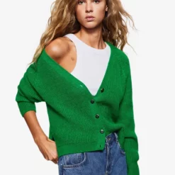 Mango Button Knit Cardigan