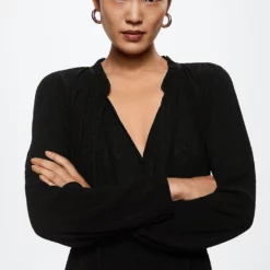 Mango Textured Short Dress -Mango popular store mango 3045 9961036 4