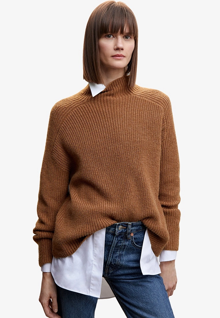 Mango High Collar Ribbed Knit Sweater 3 Mango High Collar Ribbed Knit Sweater