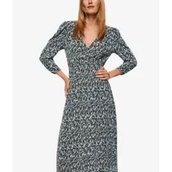 Mango Printed Pleated Dress