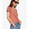 Mango Buttoned Ribbed T-Shirt -Mango popular store mango 3075 4467426 1