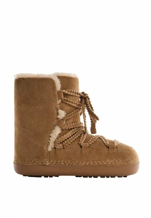 Mango Lace-Up Sheepskin Boots -Mango popular store mango 3081 5832636 1