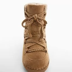 Mango Lace-Up Sheepskin Boots -Mango popular store mango 3082 5832636 4