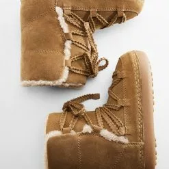Mango Lace-Up Sheepskin Boots -Mango popular store mango 3082 5832636 5