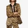 Mango Animal Print Suit Blazer