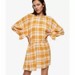 Mango Checked Cotton Dress