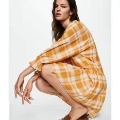 Mango Checked Cotton Dress 13 Mango Checked Cotton Dress -Mango popular store mango 3093 5087426 5
