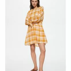 Mango Checked Cotton Dress 14 Mango Checked Cotton Dress -Mango popular store mango 3093 5087426 6