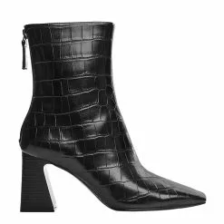 Mango Croc-Effect Ankle Boots