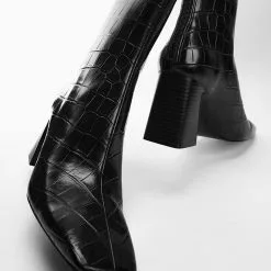 Mango Croc-Effect Ankle Boots -Mango popular store mango 3103 6532636 4