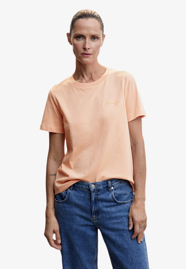 Mango Rounded Neck Cotton T-Shirt 3 Mango Rounded Neck Cotton T-Shirt