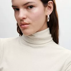 Mango Ribbed High Neck T-Shirt -Mango popular store mango 3127 1732636 3