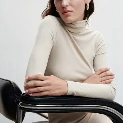 Mango Ribbed High Neck T-Shirt -Mango popular store mango 3128 1732636 4