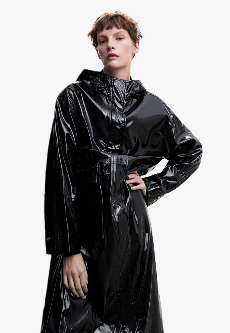 Mango Patent Leather Hooded Parka 3 Mango Patent Leather Hooded Parka