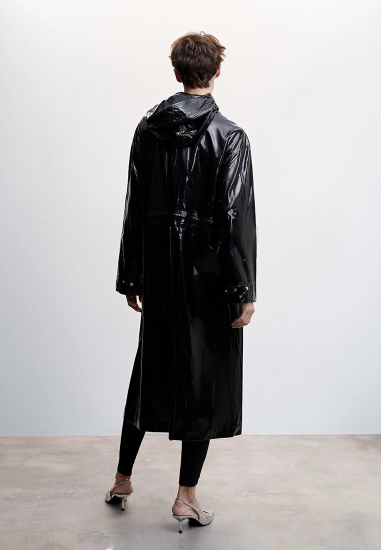 Mango Patent Leather Hooded Parka 4 Mango Patent Leather Hooded Parka - Image 2