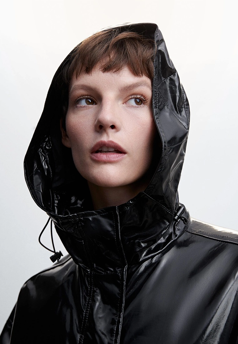 Mango Patent Leather Hooded Parka 5 Mango Patent Leather Hooded Parka - Image 3